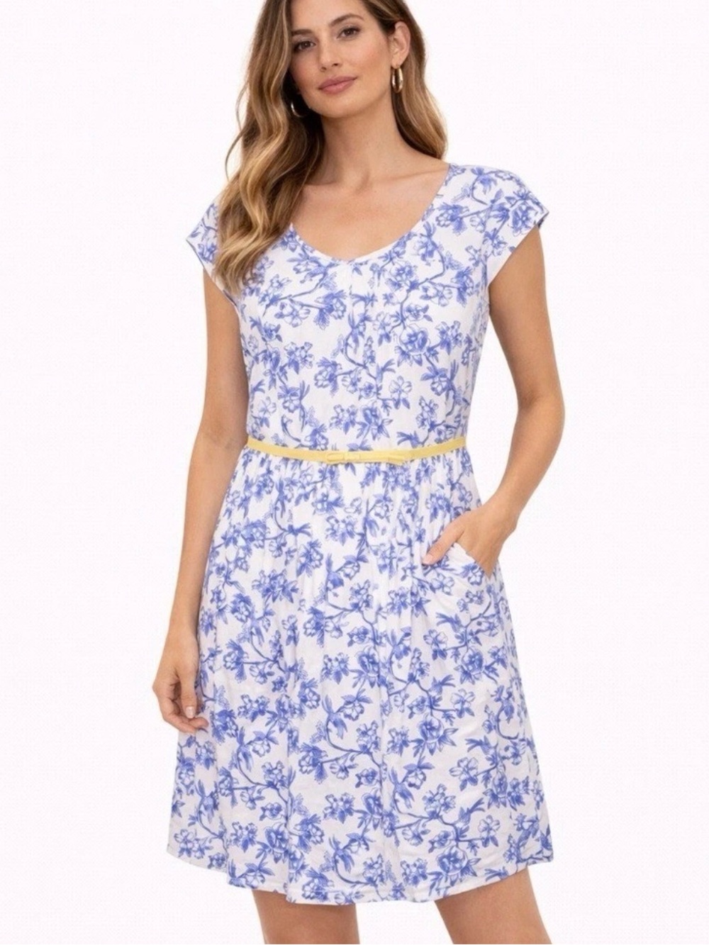 Matilda Jane "Bluebell" Fit and Flare Rayon/Linen Lined Dress